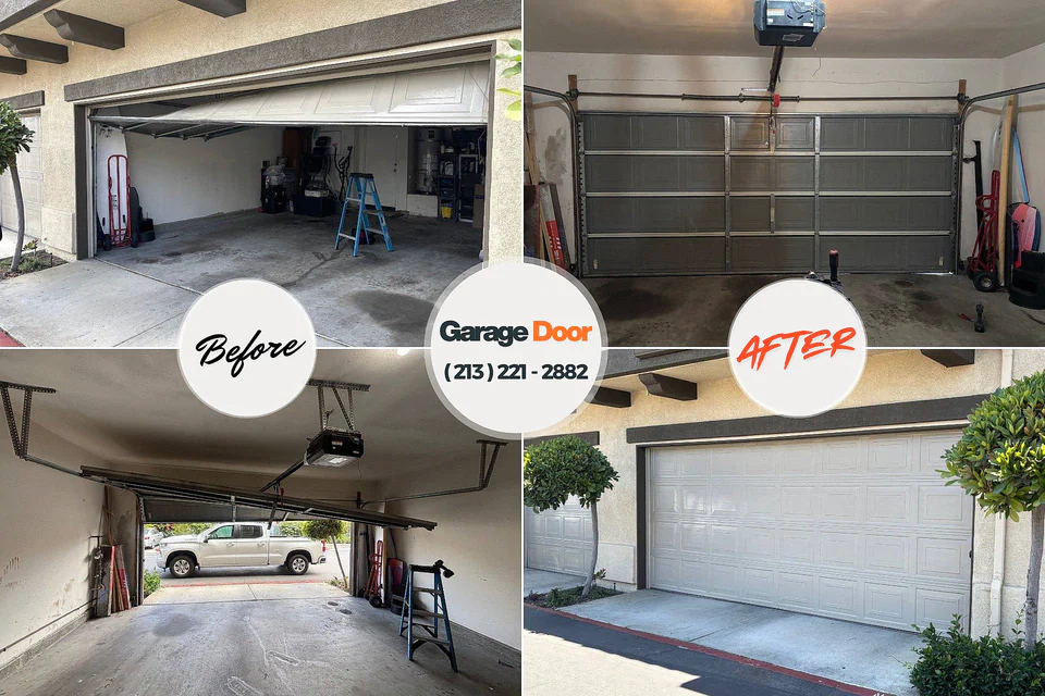 Before and after: garage door repair Fairdale, PA